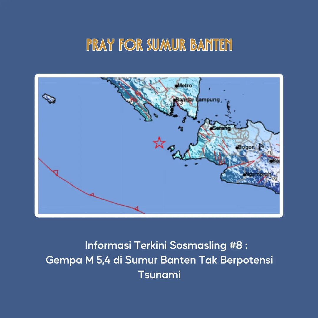 [Informasi Terkini Sosmasling #08: Gempa M 5,4 di Sumur Banten Tak Berpotensi Tsunami]